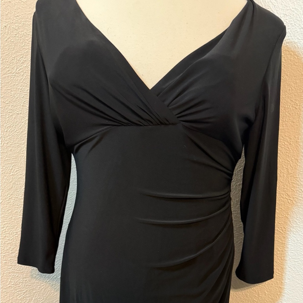 π Chaps Black Faux-Wrap Dress β Flattering & Chic! Size XL - Picture 1 of 5